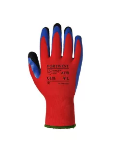   Védőkesztyű, latex, L méret "Duo-Flex", piros-kék
