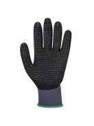 Védőkesztyű, nylon, nitrilhab, XL méret "DermiFlex Ultra Plus", szürke-fekete