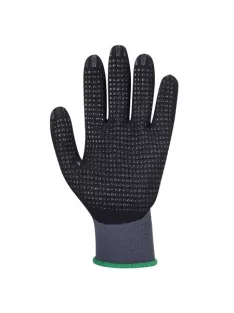   Védőkesztyű, nylon, nitrilhab, XL méret "DermiFlex Ultra Plus", szürke-fekete