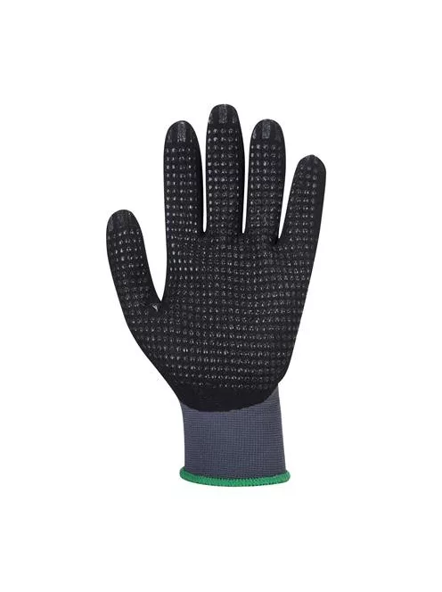 Védőkesztyű, nylon, nitrilhab, XL méret "DermiFlex Ultra Plus", szürke-fekete