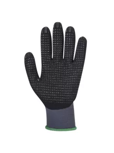   Védőkesztyű, nylon, nitrilhab, L méret "DermiFlex Ultra Plus", szürke-fekete