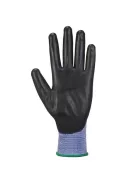 Védőkesztyű, nylon, PU tenyéren mártott, L méret "Senti-Flex", kék