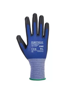   Védőkesztyű, nylon, PU tenyéren mártott, M méret "Senti-Flex", kék