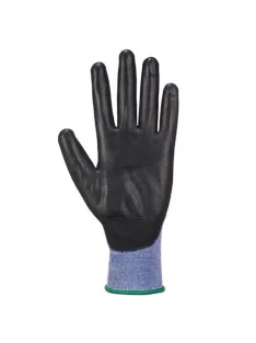   Védőkesztyű, nylon, PU tenyéren mártott, M méret "Senti-Flex", kék