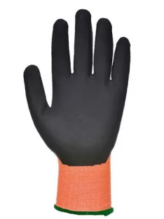   Védőkesztyű, HPPE, láthatósági, vágásbiztos, XL méret "Cut 5", narancs