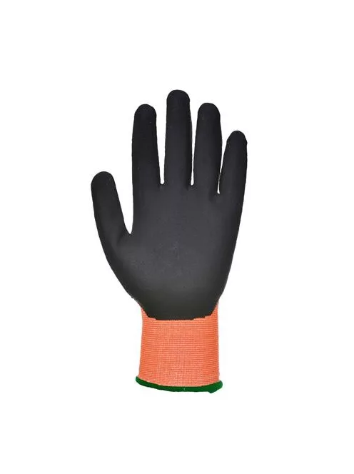 Védőkesztyű, HPPE, láthatósági, vágásbiztos, XL méret "Cut 5", narancs