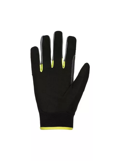 Védőkesztyű, szintetikus bőr, általános használatra, L méret, fekete