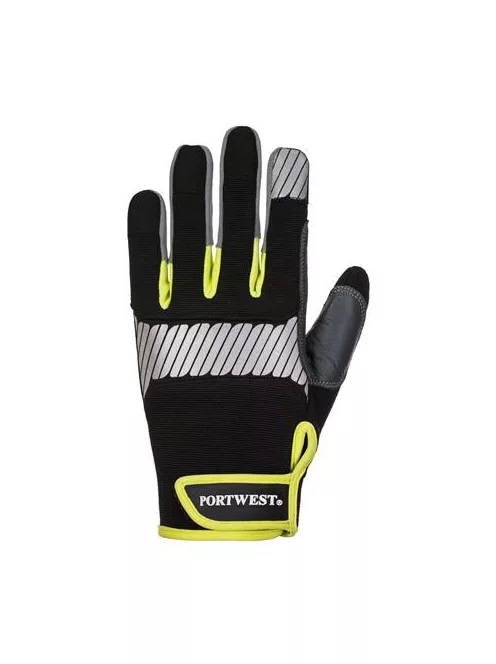 Védőkesztyű, szintetikus bőr, általános használatra, XXL méret, fekete