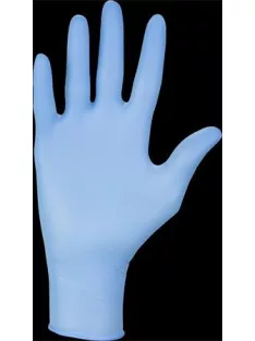   Védőkesztyű, egyszer használatos, nitril, S méret, 100 db, púder nélküli, kék