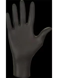   Védőkesztyű, egyszer használatos, nitril, S méret, 100 db, púder nélküli, fekete