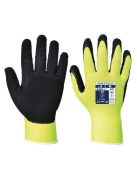 Védőkesztyű, nylon, latexhab, tenyerén mártott, S méret "Hi-Vis Grip", sárga