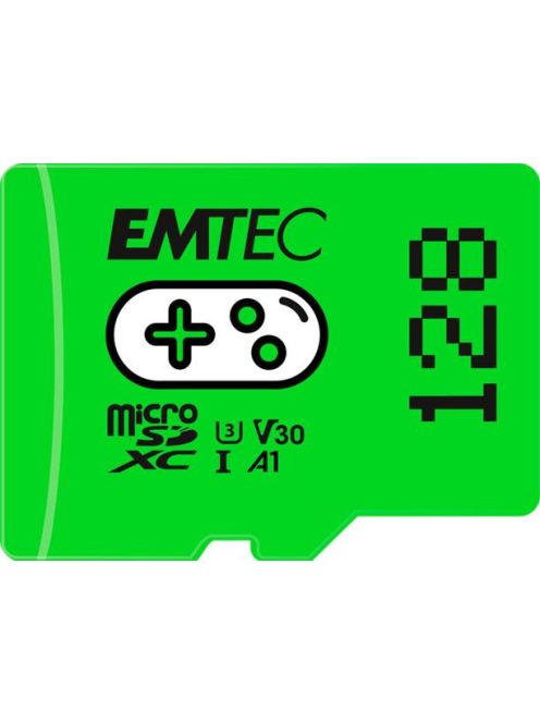 EMTEC Memóriakártya, microSD, 128GB, UHS-I/U3/V30/A1, EMTEC "Gaming"