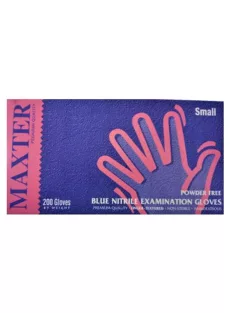   Védőkesztyű, egyszer használatos, nitril, XL méret, 200 db, púder nélküli, kék