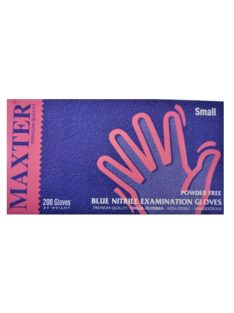   Védőkesztyű, egyszer használatos, nitril, XS méret, 200 db, púder nélküli, kék