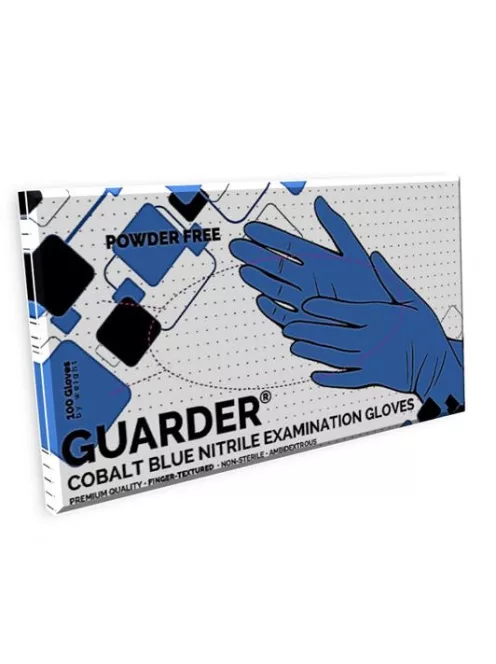 Védőkesztyű, egyszer használatos, nitril, L méret, 100 db, púder nélküli, kobaltkék