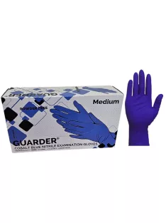   Védőkesztyű, egyszer használatos, nitril, M méret, 100 db, púder nélküli, kobaltkék