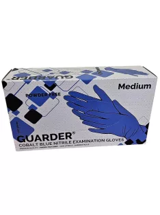   Védőkesztyű, egyszer használatos, nitril, M méret, 100 db, púder nélküli, kobaltkék