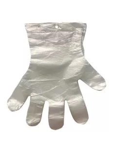   Fóliakesztyű, egyszer használatos, blokkos akasztólyukkal, L méret