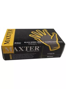  Védőkesztyű, egyszer használatos, nitril, XL méret, 100 db, púder nélküli, fekete