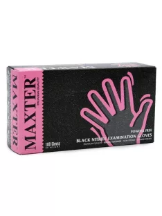   Védőkesztyű, egyszer használatos, nitril, S méret, 100 db, púder nélküli, fekete