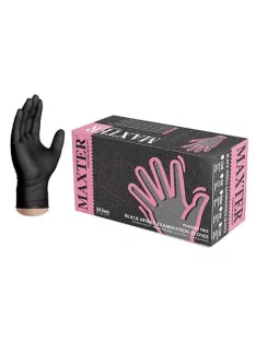  Védőkesztyű, egyszer használatos, nitril, XL méret, 100 db, púder nélküli, fekete