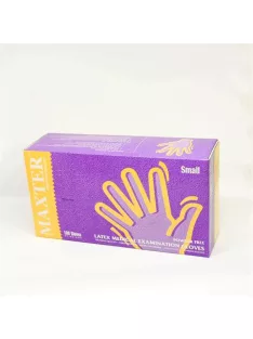   Védőkesztyű, egyszer használatos, latex, 5,7g, S méret, 100 db, púder nélküli, bézs