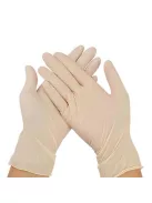 Védőkesztyű, egyszer használatos, latex, 5,7g, S méret, 100 db, púder nélküli, bézs