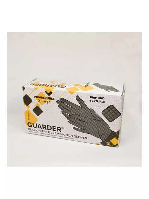 Védőkesztyű, egyszer használatos, nitril, 8,4g, L méret, 100 db, púder nélküli, fekete