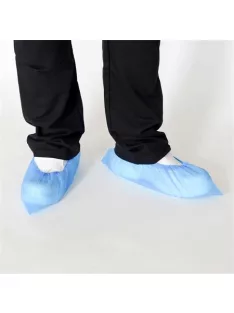 Cipővédő, CPE, gumis, kék