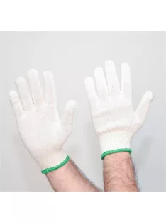   Cérnakesztyű, kevertszálas, L méret, 12 pár, rövid szár, natúr szín