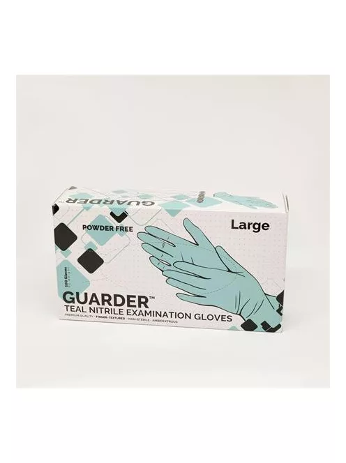 Védőkesztyű, egyszer használatos, nitril, 3,4g, M méret, 100 db, púder nélküli, kékeszöld