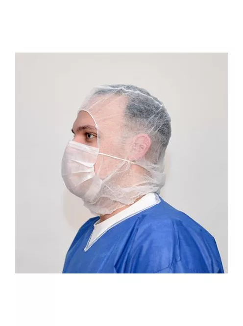 Kámzsa, szájmaszkkal, 2 rétegű, fehér