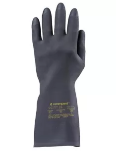   Védőkesztyű, neoprén, vegyszerálló, érdesített, kesztyű, 10/XL méret, fekete
