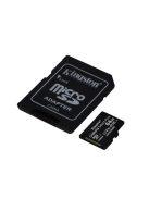 KINGSTON Memóriakártya, microSDXC,64GB, CL10/UHS-I/U1/V10/A1, adapter, KINGSTON "Canvas Select Plus"