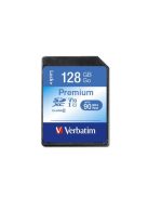 VERBATIM Memóriakártya, SDXC, 128GB, CL10/U1, 90/10 MB/s, VERBATIM "Premium"