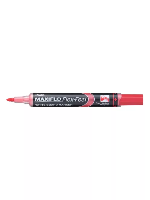 Táblamarker 1-5mm, hajlékony hegyű Pentel Maxiflo Flex Feel piros