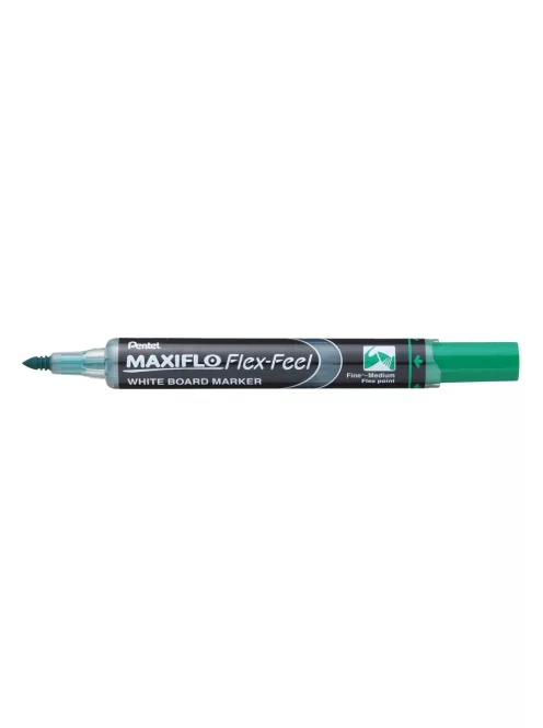 Táblamarker 1-5mm, hajlékony hegyű Pentel Maxiflo Flex Feel zöld