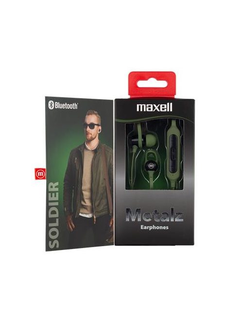 MAXELL Fülhallgató, vezeték nélküli, Bluetooth 5.1, mikrofonnal, MAXELL "Metalz Soldier", khaki