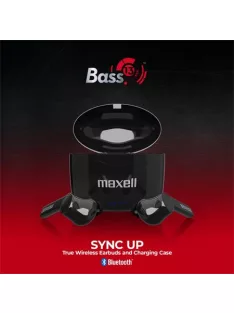   MAXELL Fülhallgató, vezeték nélküli, Bluetooth 5.0, mikrofonnal, MAXELL "Bass 13", fekete