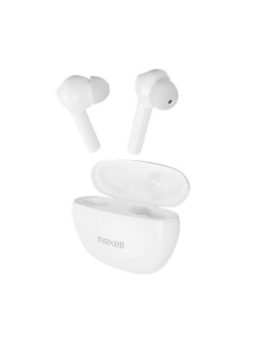 MAXELL Fülhallgató, vezeték nélküli, Bluetooth 5.3, mikrofonnal, MAXELL "Dynamic+", fehér