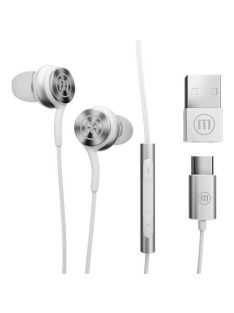   MAXELL Fülhallgató, mikrofonnal, USB-C, MAXELL "XC1", fehér