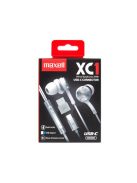 MAXELL Fülhallgató, mikrofonnal, USB-C, MAXELL "XC1", fehér
