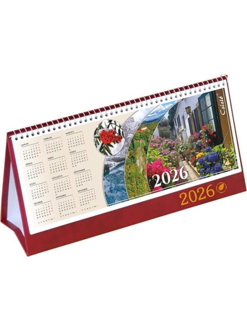 CSIZIO Naptár, asztali, álló, CSÍZIÓ, "Öko", bordó