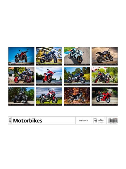 DAYLINER Naptár, fali, DAYLINER, "Motorbikes"