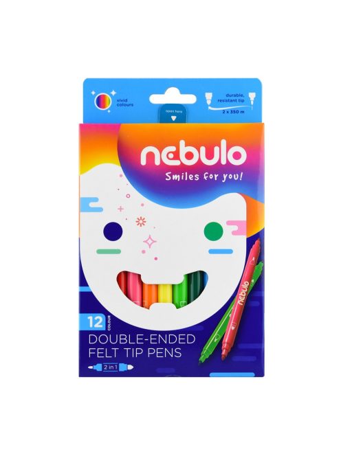 Rostirón, filctoll készlet, vízbázisú kétvégű Nebulo 12 klf. szín