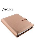 FILOFAX Kalendárium, gyűrűs, betétlapokkal, A5 méret, FILOFAX, "Saffiano Metallic", rózsaarany