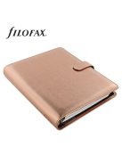 FILOFAX Kalendárium, gyűrűs, betétlapokkal, A5 méret, FILOFAX, "Saffiano Metallic", rózsaarany