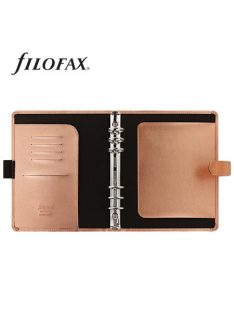   FILOFAX Kalendárium, gyűrűs, betétlapokkal, A5 méret, FILOFAX, "Saffiano Metallic", rózsaarany