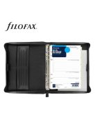 FILOFAX Kalendárium, gyűrűs, betétlapokkal, A5, FILOFAX "Metropol", cipzárral fekete