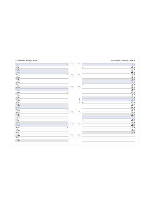 FILOFAX Kalendárium betét, tervező, Filofaxhoz, A5, heti, 1 hét/2 oldal, 2026